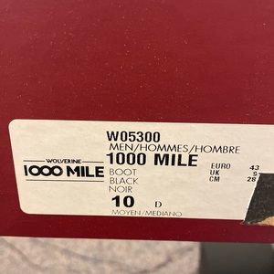 Brand new in box  wolverine, 1000 mile boots. Size 10
